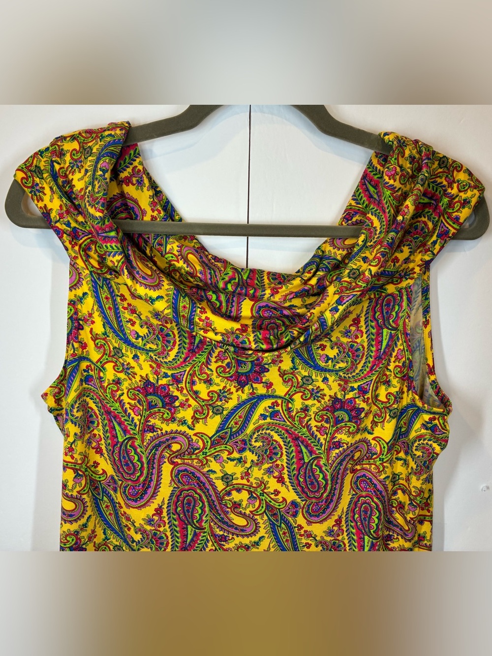 Lauren Ralph Lauren NWT Paisley Cowl Neck On/Off Shoulder Top Size Large - Picture 3 of 7